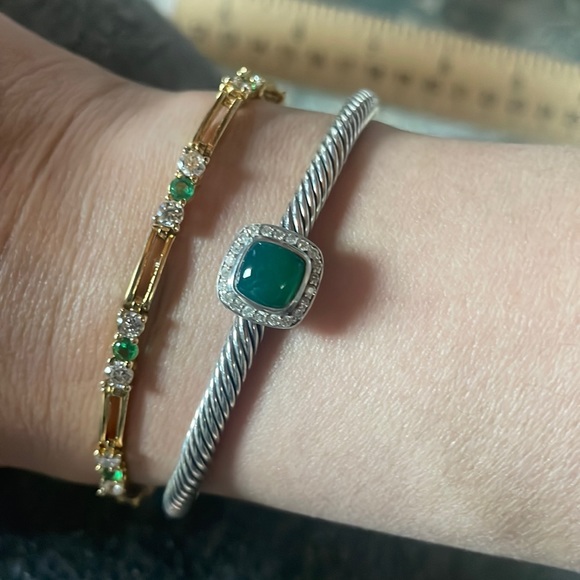 emeralds/diamond/gf Jewelry 8k Yellow Gold Plated Lab Created